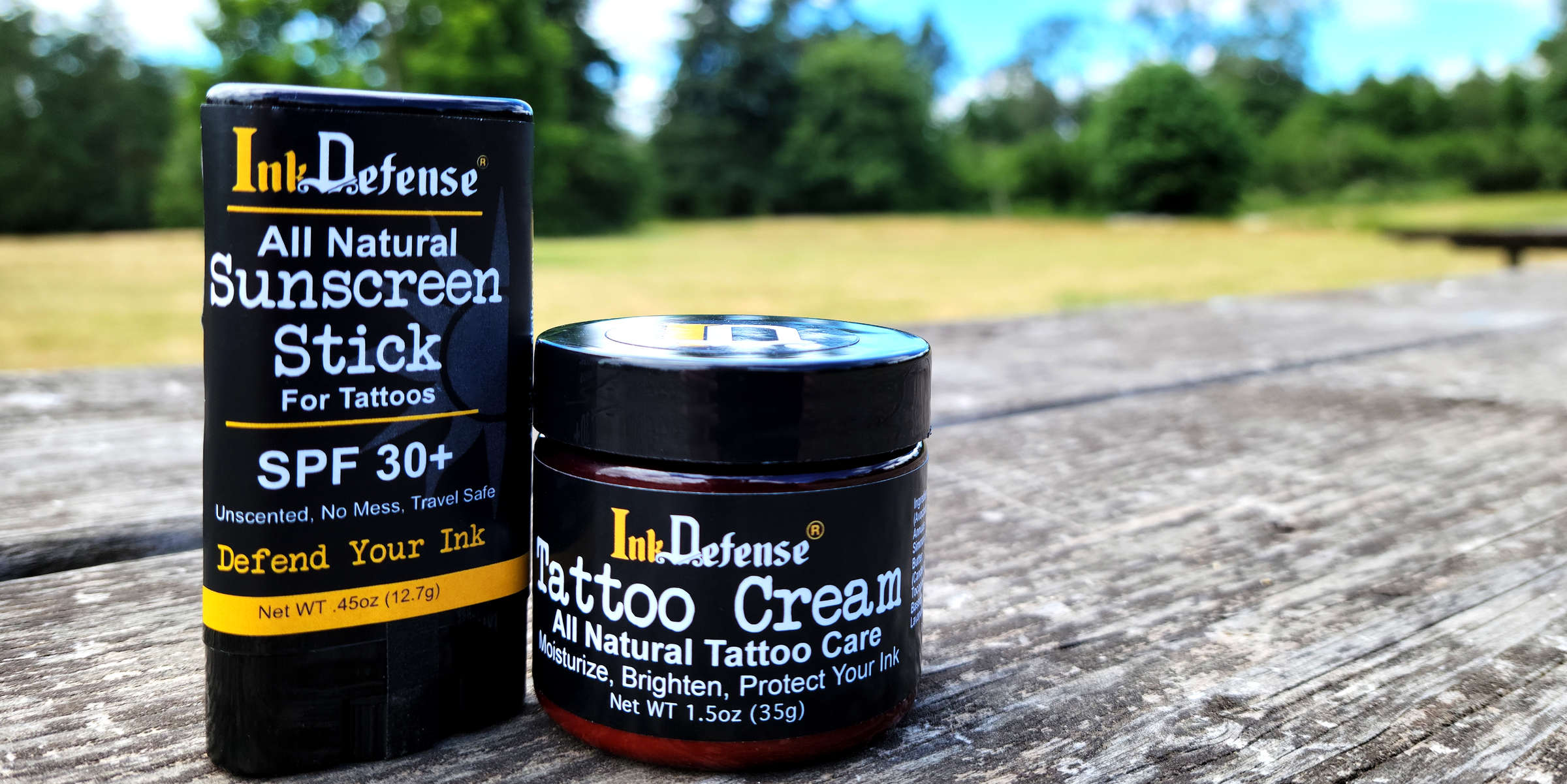 Ink Defense, sunscreen stick SPF30, tattoo cream, tattoo care, tattoo aftercare, tattoo healing, always best care, tattoo healing process, tattoo healing cream, all natural 