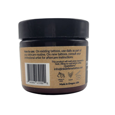 Tattoo Cream for tattoo aftercare Instruction label- Ink Defense