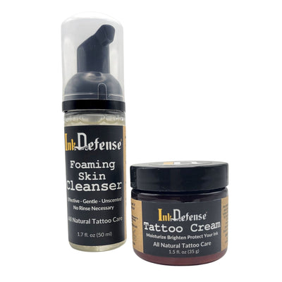 The Basics Bundle for tattoo aftercare - tattoo cream original and foaming skin cleanser - Ink Defense